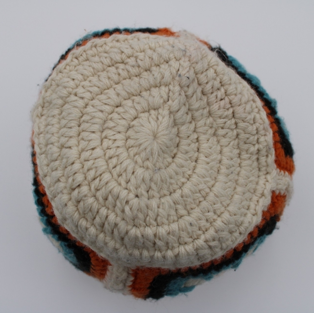 Handmade Crocheted Bucket Hat – Cream, Blue, Orange & White - Picture 4 of 4